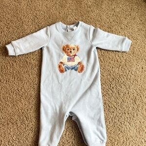 Ralph Lauren Blue Teddy Bear Kids One Piece